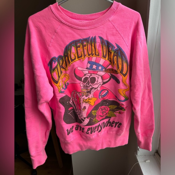 RARE MadeWorn neon pink Grateful Dead Crewneck - Picture 4 of 12